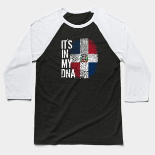 Dominican republic Flag Fingerprint My Story DNA Santo Domingo Domrep Baseball T-Shirt